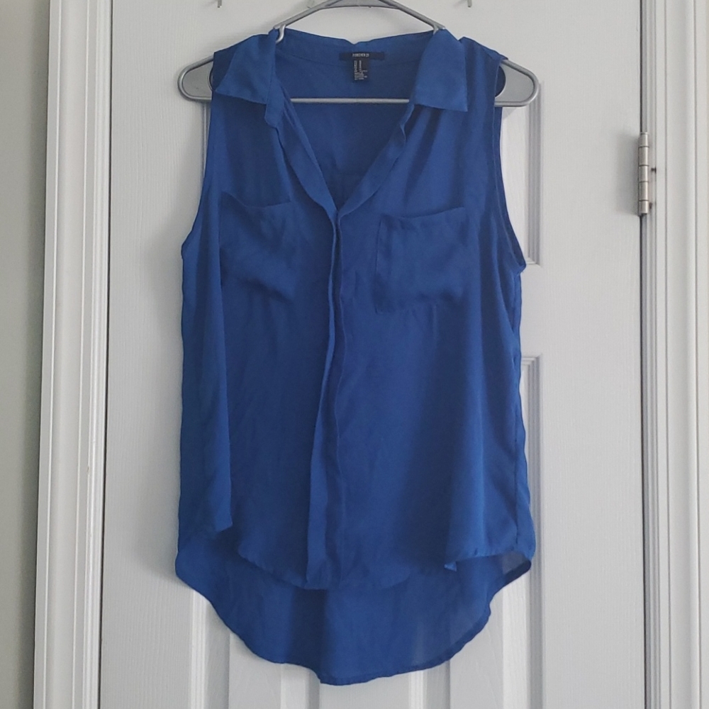 Sheer blue loose tank